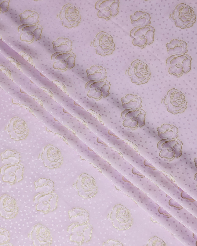 Lilac Pink Silk Satin Jacquard Fabric 140cm