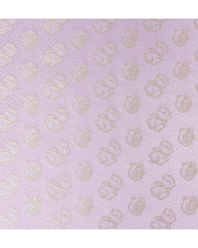 Lilac Pink Silk Satin Jacquard Fabric 140cm