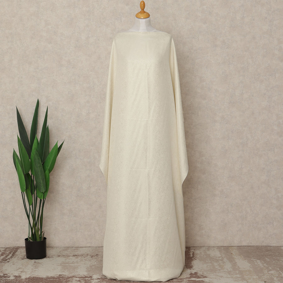 Ivory Cream Traditional Somali Dirac Silk Chiffon Fabric with Metallic Finish 3.5 Mtrs Length 140 Cms Width Lightweight Flowing Elegant Cultural Wear Fabric from South Korea-D28381