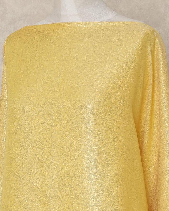 Lemon Yellow Traditional Somali Dirac Silk Chiffon Fabric with Metallic Finish 3.5 Mtrs Length 140 Cms Width Lightweight Flowing Elegant Cultural Wear Fabric from South Korea-D28383