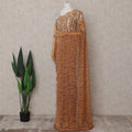 Rust Brown Chantilly Lace Saree - D31649