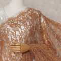 Rust Brown Chantilly Lace Saree - D31649