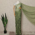 Emerald Green French Chantilly Saree Lace Elegant Floral Net Design 5.5 Mtrs Length 110 Cms Width Premium Soft Sheer Fabric France Origin-D28934 Regal Fabrics