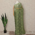 Emerald Green French Chantilly Saree Lace Elegant Floral Net Design 5.5 Mtrs Length 110 Cms Width Premium Soft Sheer Fabric France Origin-D28934 Regal Fabrics