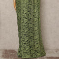 Emerald Green French Chantilly Saree Lace Elegant Floral Net Design 5.5 Mtrs Length 110 Cms Width Premium Soft Sheer Fabric France Origin-D28934 Regal Fabrics