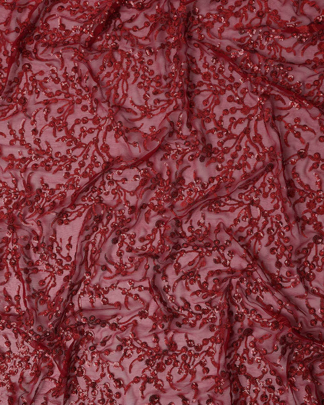 Red Self Pure Silk Chiffon Fabric 110cm
