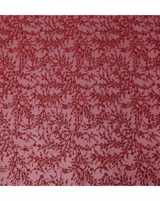 Red Self Pure Silk Chiffon Fabric 110cm