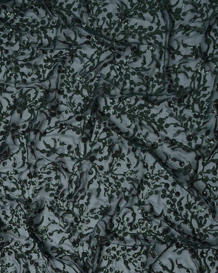 Green Self Pure Silk Chiffon Fabric 110cm