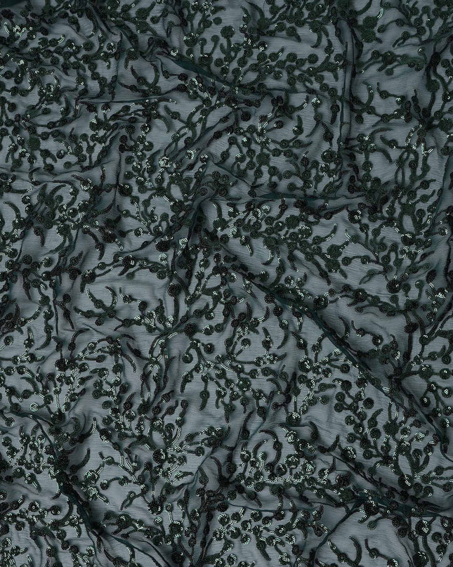 Green Self Pure Silk Chiffon Fabric 110cm