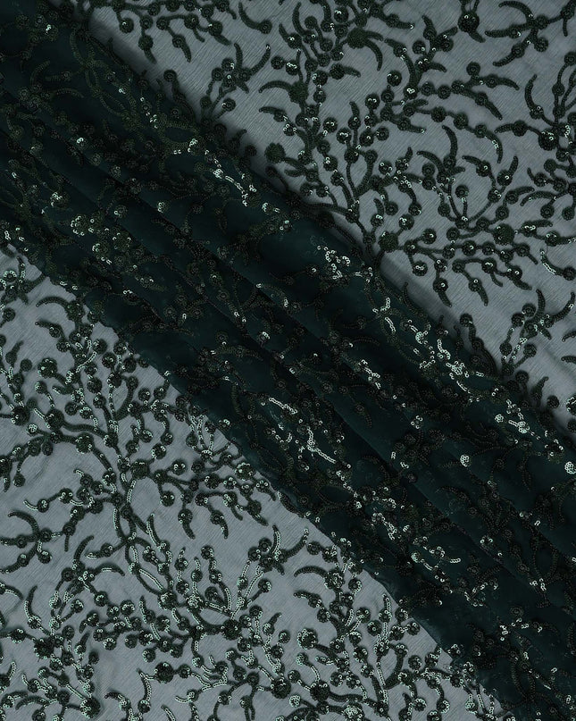 Green Self Pure Silk Chiffon Fabric 110cm