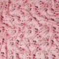 Blush Pink Floral Printed Viscose Modal Satin Fabric Soft Smooth Lightweight Watercolor Botanical Flower Pattern Elegant Dress Sewing Material 110 Cms Width Made In India-D28313