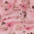 Blush Pink Floral Printed Viscose Modal Satin Fabric Soft Smooth Lightweight Watercolor Botanical Flower Pattern Elegant Dress Sewing Material 110 Cms Width Made In India-D28313