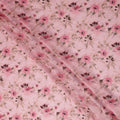 Blush Pink Floral Printed Viscose Modal Satin Fabric Soft Smooth Lightweight Watercolor Botanical Flower Pattern Elegant Dress Sewing Material 110 Cms Width Made In India-D28313