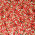Coral Red Floral Printed Viscose Modal Satin Fabric Soft Smooth Lightweight Botanical Flower Pattern Elegant Dress Sewing Craft Fabric 110 Cms Width Made In India-D28314