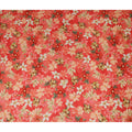Coral Red Floral Printed Viscose Modal Satin Fabric Soft Smooth Lightweight Botanical Flower Pattern Elegant Dress Sewing Craft Fabric 110 Cms Width Made In India-D28314