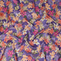 Purple Multicolor Floral Printed Viscose Modal Satin Fabric Soft Smooth Lightweight Flowing Botanical Flower Pattern Dress Sewing Material 110 Cms Width Made In India-D28311