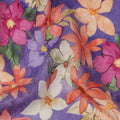 Purple Multicolor Floral Printed Viscose Modal Satin Fabric Soft Smooth Lightweight Flowing Botanical Flower Pattern Dress Sewing Material 110 Cms Width Made In India-D28311