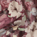 Maroon Floral Printed Viscose Modal Satin Fabric 110 Cms India Origin-D27566