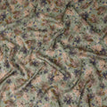 Sage Green Floral Pure Viscose Modal Satin Fabric 110cm