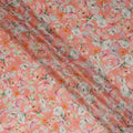 Coral Peach Floral Pure Viscose Modal Satin Fabric 110cm