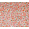 Coral Peach Floral Pure Viscose Modal Satin Fabric 110cm