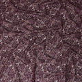 Plum Purple Floral Metallic Embroidered Synthetic Lace Fabric Luxury Design 110 Cms Made in South Korea-D27474