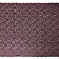 Plum Purple Floral Metallic Embroidered Synthetic Lace Fabric Luxury Design 110 Cms Made in South Korea-D27474