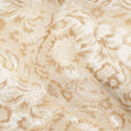 Ivory Floral Metallic Embroidered Synthetic Lace Fabric Premium Design 110 Cms Made in South Korea-D27475