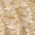 Gold Floral Metallic Embroidered Synthetic Lace Fabric Elegant Shimmer Design 110 Cms Width Made in South Korea-D27461