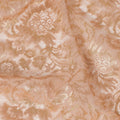 Peach Nude Floral Metallic Embroidered Synthetic Lace Fabric Elegant Design 110 Cms Made in South Korea-D27467