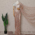 Blush Peach Floral French Chantilly Lace Saree