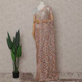Blush Peach Floral French Chantilly Lace Saree