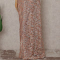 Blush Peach Floral French Chantilly Lace Saree