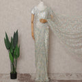 Opal White Floral French Chantilly Lace Saree