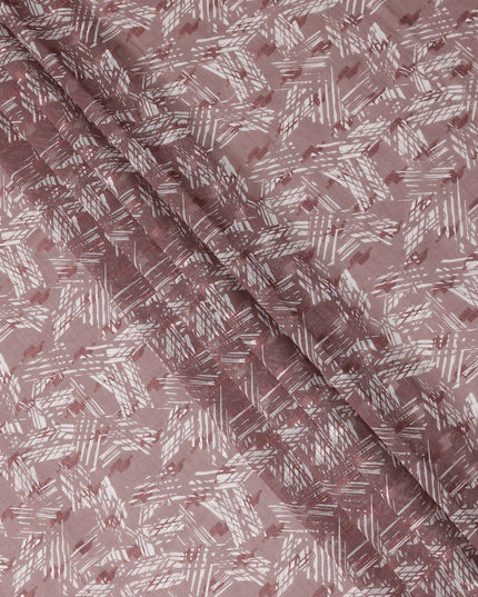 Dusty Rose Abstract Geometric Printed Cotton Voile Fabric 150 Cms Width Soft Lightweight Breathable Dress Material Made In India-D27879
