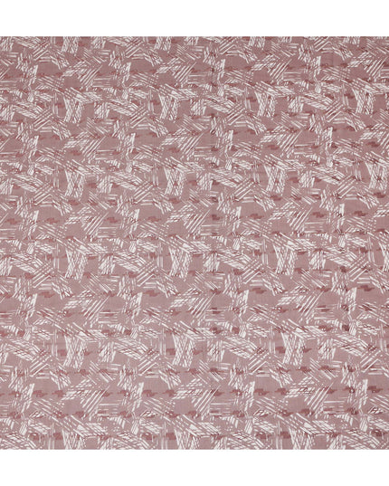 Dusty Rose Abstract Geometric Printed Cotton Voile Fabric 150 Cms Width Soft Lightweight Breathable Dress Material Made In India-D27879