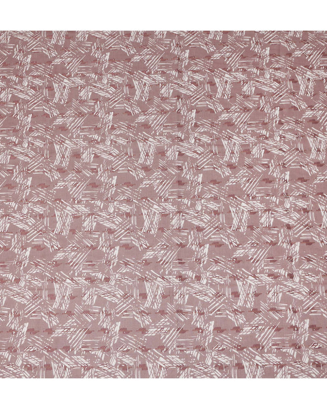 Dusty Rose Abstract Geometric Printed Cotton Voile Fabric 150 Cms Width Soft Lightweight Breathable Dress Material Made In India-D27879