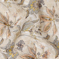 Cream Peach Yellow Floral Printed Cotton Voile Fabric 150 Cms Width Lightweight Soft Breathable Dress Material Made In India-D27864