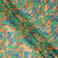 Green Multicolor Abstract Printed Cotton Voile Fabric 150 Cms Width Soft Lightweight Breathable Dress Material Made In India-D27882