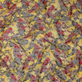 Grey Yellow Red Abstract Printed Cotton Voile Fabric 150 Cms Width Soft Lightweight Breathable Dress Material Made In India-D27883