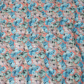 Peach Blue Floral Printed Cotton Voile Fabric 150 Cms Width Soft Lightweight Breathable Dress Material Made In India-D27877