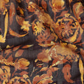 Dark Brown Mustard Floral Printed Cotton Voile Fabric 150 Cms Width Lightweight Soft Breathable Dress Material Made In India-D27870