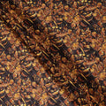 Dark Brown Mustard Floral Printed Cotton Voile Fabric 150 Cms Width Lightweight Soft Breathable Dress Material Made In India-D27870