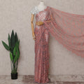 Pink French Chantilly Lace Saree | Regal