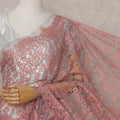 Pink French Chantilly Lace Saree | Regal