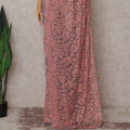 Pink French Chantilly Lace Saree | Regal