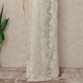 Ivory Premium French Metallic Chantilly Saree Lace Fabric 5.5 Meters Length 110 Cms Width Imported From France Elegant Designer Lace Blouse Not Included-D27359