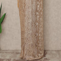 Champagne Nude Premium French Metallic Chantilly Saree Lace Fabric 5.5 Meters Length 110 Cms Width Imported From France Elegant Designer Lace Blouse Not Included-D27365