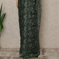 Emerald Green Premium French 2 Tone Chantilly Saree Lace With Stone Work Fabric 5.5 Meters Length 110 Cms Width Imported From France Elegant Designer Lace Blouse Not Included-D27370 Regal Fabrics