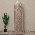 Blush Champagne Premium French Metallic Chantilly Lace Saree, 5.5 Mtrs Length, 110 Cms Width, Made in France-D27140